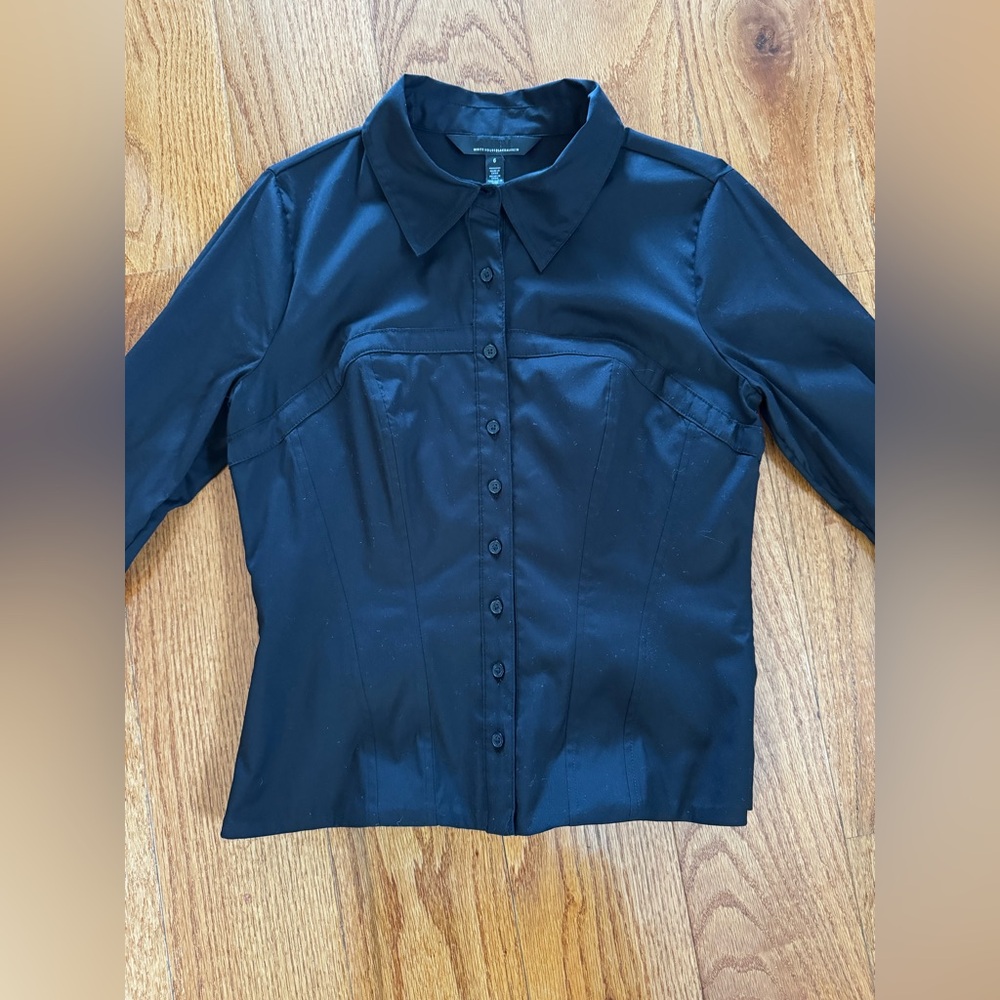 Long Sleeve Seamed Detail Poplin Shirt